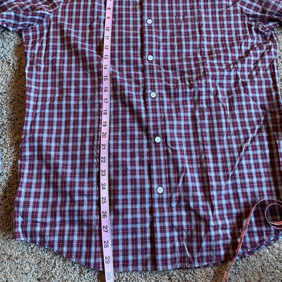 Nordstrom Button Down Shirt Red Plaid Large Mens Shop Regular Fit Non-Iron - Picture 5 of 5